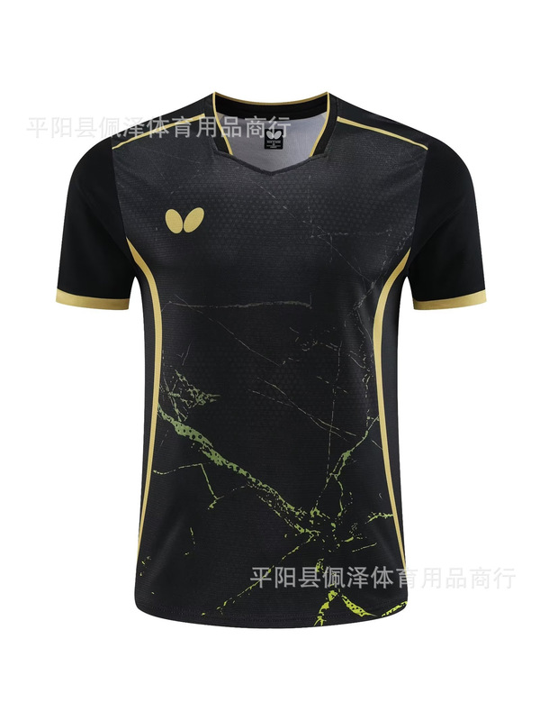 新型卓球スポーツウェア速乾通気半袖男女児童同金専門卓球訓練服印字|undefined
