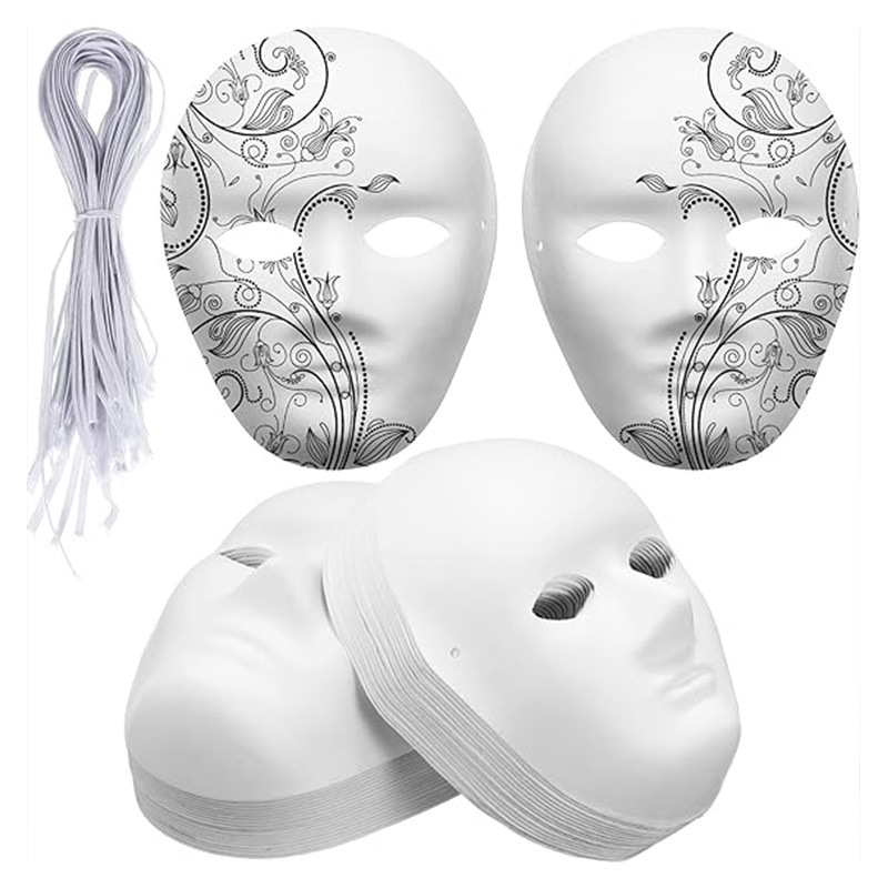 Ventas transfronterizas máscaras de pulpa DIY máscaras de ópera de Pekín máscaras en blanco para niños graffiti dibujado a mano para hombres y mujeres baile de maquillaje