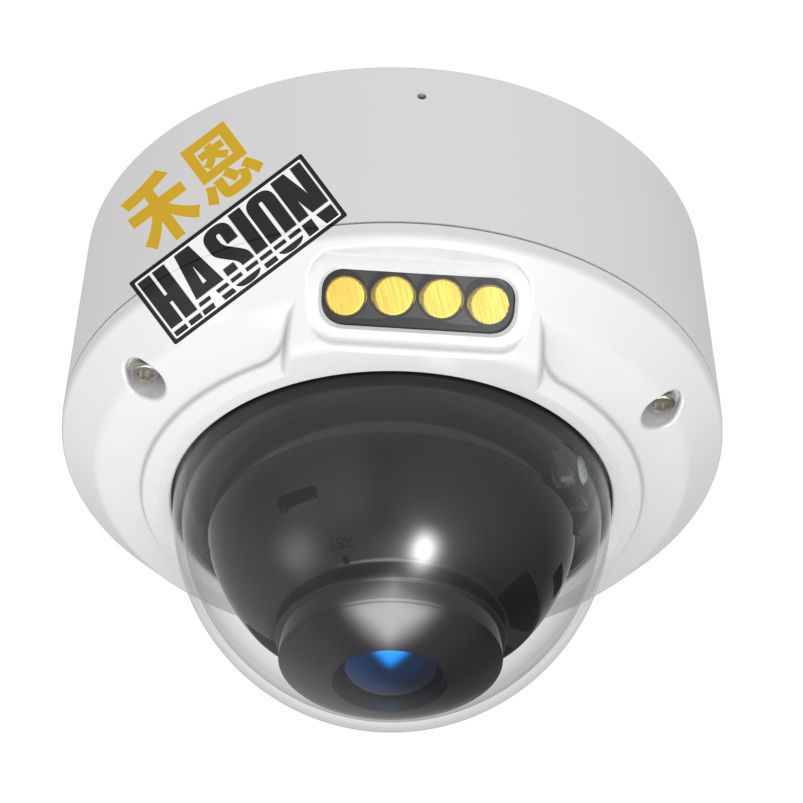 3D外壳圆形防水摄像头外壳 双向语音POE供电时尚简约防暴半球监控
