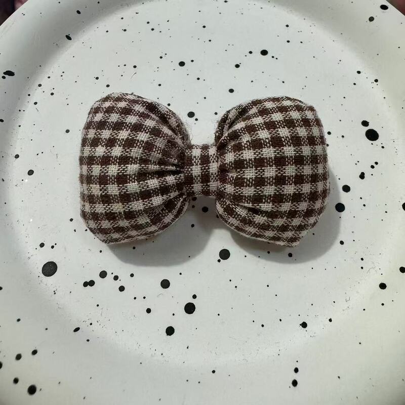 子供用ヘアバンドジュエリー diy 手作り素材生地綿充填チェック柄リボンアクセサリー衣類靴靴下アクセサリー|undefined