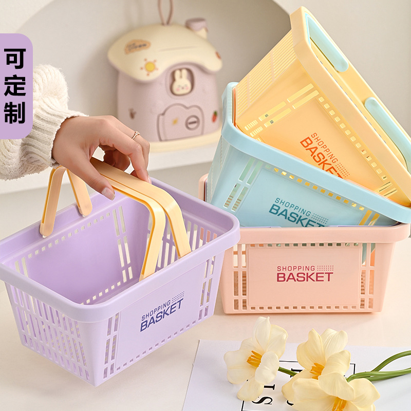 Canasta japonesa, niña portátil, canasta de almacenamiento de dibujos animados rosa, dormitorio de plástico, canasta de almacenamiento de Sanrio lindo, canasta de escritorio