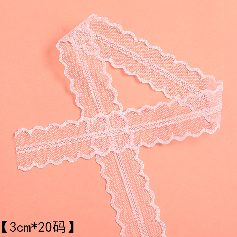 Hilo de encaje blanco con ins mano sosteniendo flor paquete encaje ajuste decorativo cinta ramo regalo DIY embalaje cinta