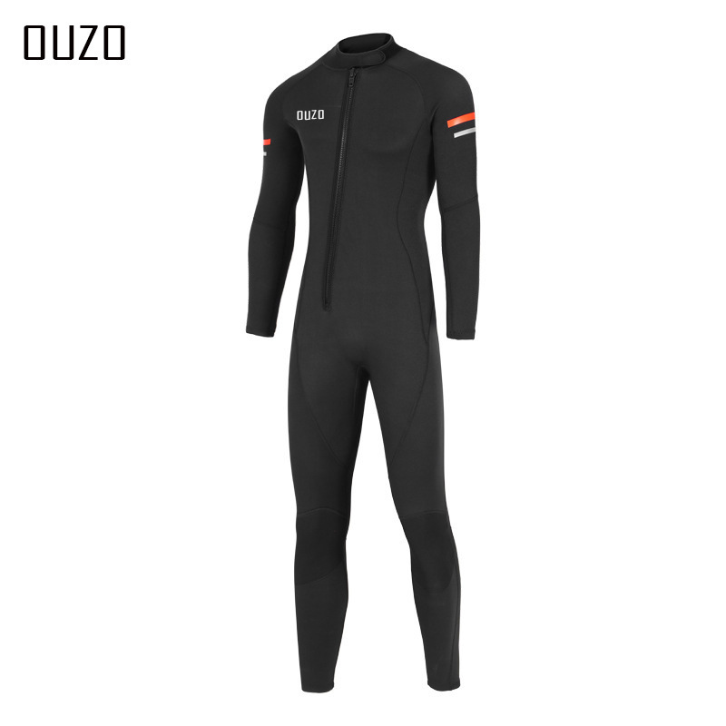 ウゾーの新型1.5mmウェットスーツの男性用ワンピース防寒保温ウェットスーツのサーフスーツのクラゲ服の冬の水着|undefined