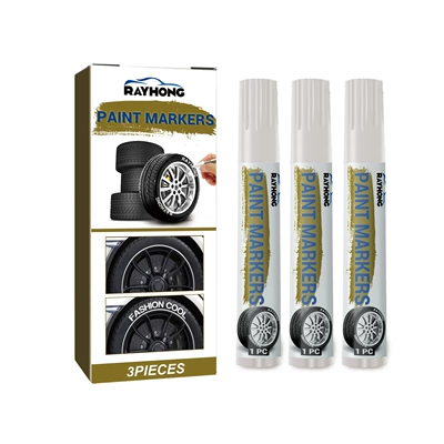 Rayhong Car Tire Marker Car Compact Portable Waterproof Quick-Drying Painting Marker Pen Graffiti Pen (Avtomobil boya qələmləri) - 3pcs
