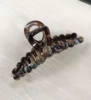 Amber round beads, crab pin, gradient