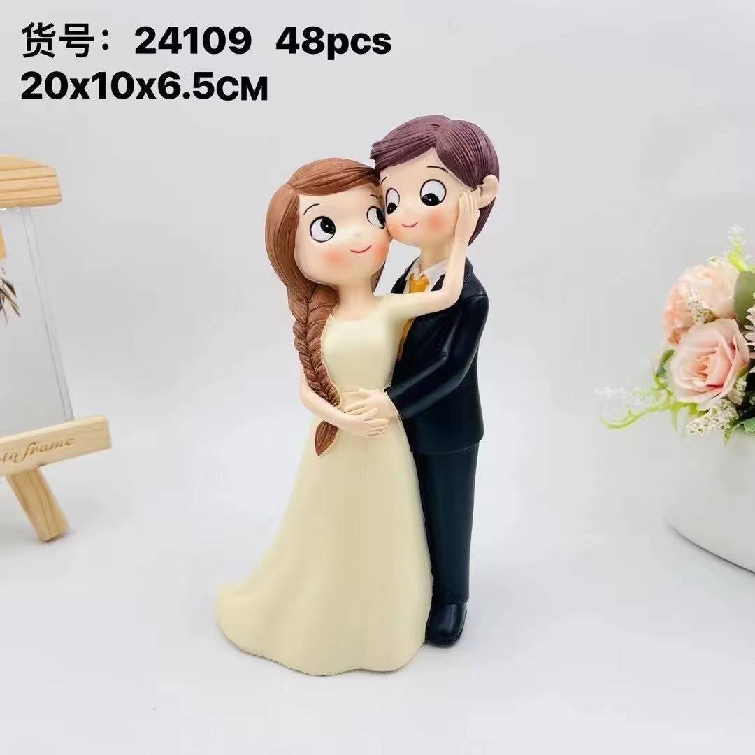 Nueva pareja, una familia de tres, decoración de artesanías de resina de boda, decoración de aniversario, decoración del hogar