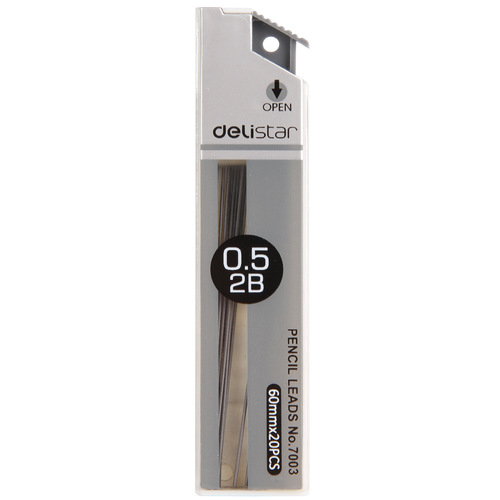 Deli 7003 automatic pencil lead 0.5mm0.7mm movable lead 2B student drawing pencil lead wholesale