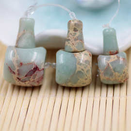 厂价优化寿山石藏式三通佛头 DIY佛链饰品配件批发 蛇皮色