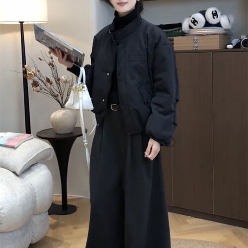 2026 Winter Internet-Famous New Fashionable Thin Cotton Jacket Short Coat Women's Korean-Style All-Match Stand-Neck Loose Cotton Padded Jacket