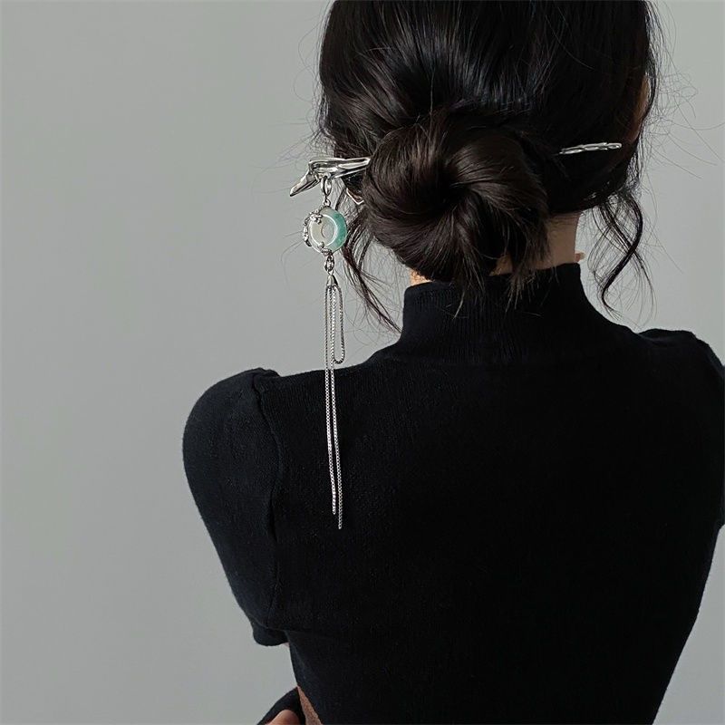 智贝主图_1渐变墨绿玉石发簪古风高级感新中式国潮风发饰簪子