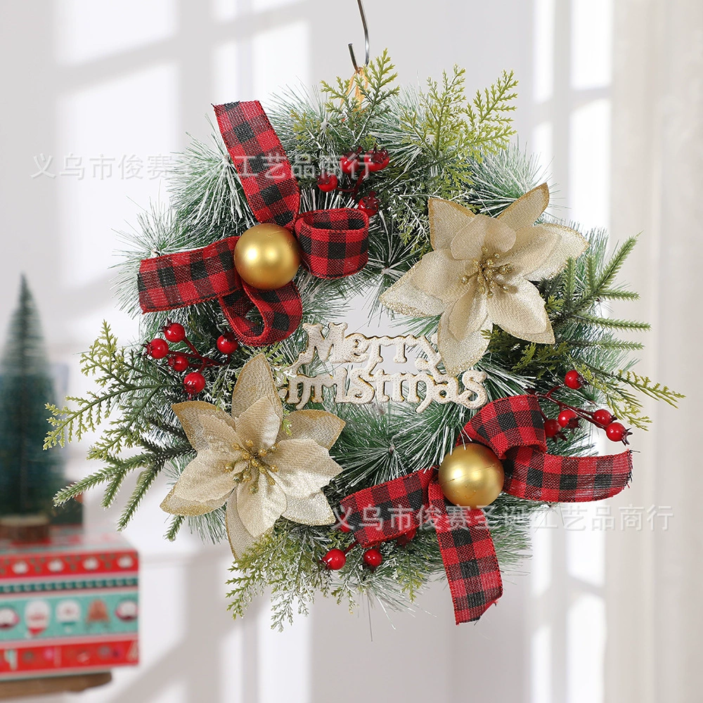 Christmas decorations wreath scene layout door hanging Christmas pine ring Christmas tree hanging pendant scene layout props