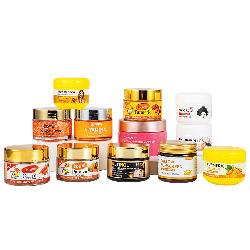 Serie de crema multi-efecto de cúrcuma / ácido cúbico / vitamina C rejuvenecimiento y reparación crema