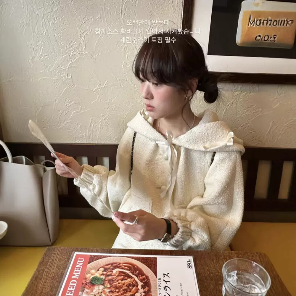 现货 粗呢连帽卫衣两件套女2025春韩系ins套装时尚休闲套裙flet*a
