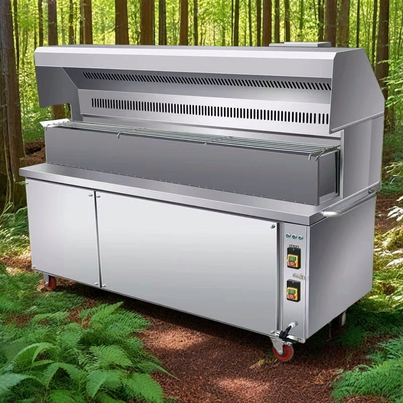 Coche de barbacoa comercial, purificador de humos de aceite, puesto de mercado nocturno móvil, parrilla de barbacoa, coche de purificación de máquina todo en uno