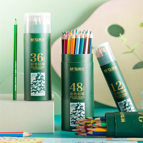 Morning light AWP34309 colored pencil painting graffiti colored lead wooden pole barrel filled color pen art supplies wholesale