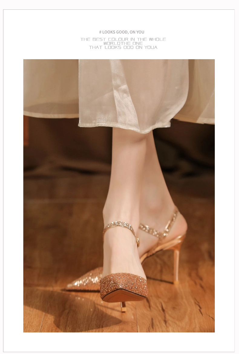 2024 Neues Pailletten-Stirnband, hinten leere High Heels, Sandalen, zwei Tragen, High Heels, High Heels, Eleganz, Pendeln, professionelles Bankett_voghion.com