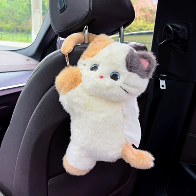car seat back hanging tissue | Car tissue box/set - tricolor-cat-tissue-box