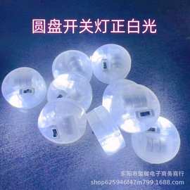批发直拍LED电子小灯泡手工纽扣灯珠带开关圆形小彩灯闪光模型灯