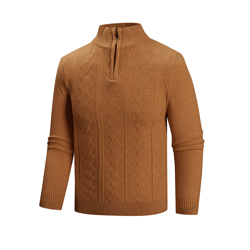 Suéter de punto con media cremallera para hombre: jersey extragrande de mezcla modal suave (transpirable, elástico y cómodo, 8 colores, corte holgado, lavable a máquina)_voghion.com
