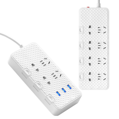 Overload Protection Corded Multi-Function Outlet Panel Multi-Pin Integrated Copper Power Strip with Cord and USB Stackable Strip