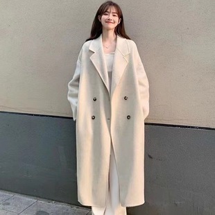 2024 off-season special promotion explosions Korean-style women's double-sided tweed mid-length slim double-sided wool coat