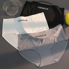 冰絲無痕內褲女學生韓版字母性感女士中腰透氣冰絲少女三角褲