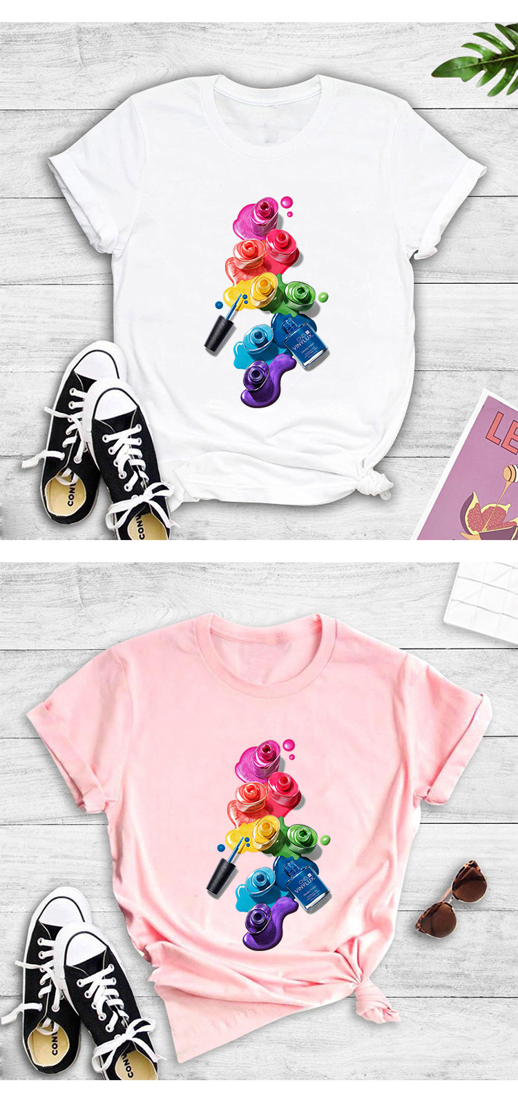 color nail polish printing T-shirt NSYIC58792