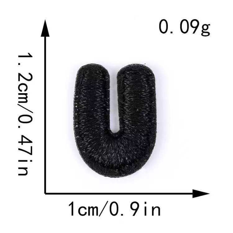 跨境电脑刺绣布贴黑白小数字字母服装辅料补丁贴DIY装饰贴刺绣贴|undefined
