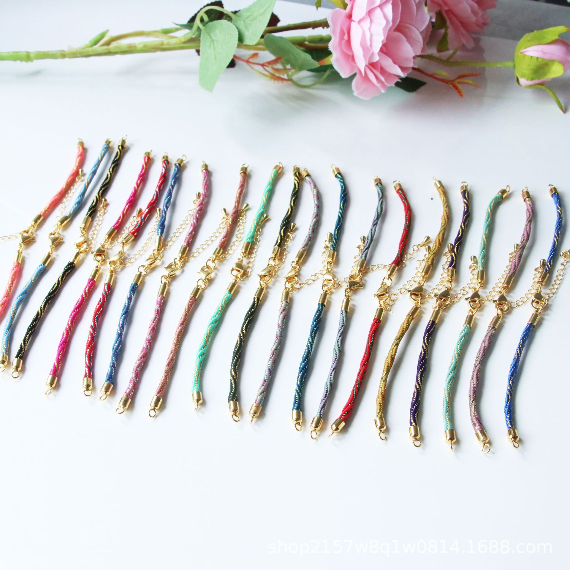 Cord String Chain Type 1 Piece Cord Cord String 155mm DIY Woven Hand Strap Chain Ethnic Style Stripe
