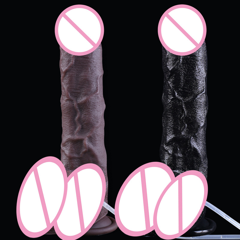Foreskin Squirting Liquid Silicone Squirting Dildo with Spray Function, Realistic Penis-Shaped Masturbator for Women