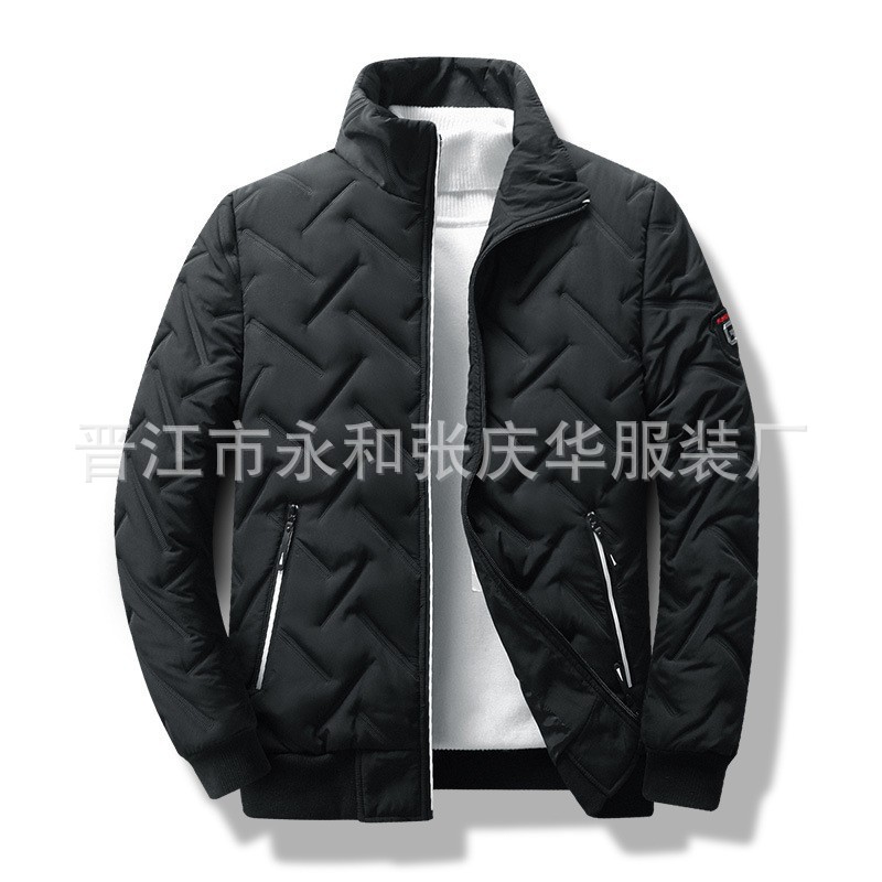 Chaqueta acolchada de algodón para hombre, invierno 2025, estilo transfronterizo, cuello alto, acolchada de algodón, moderna, gruesa, cálida, multicolor, venta al por mayor