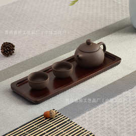 复古风实木茶盘长方形中式松木家用茶室茶盘干果点心咖啡茶点托盘