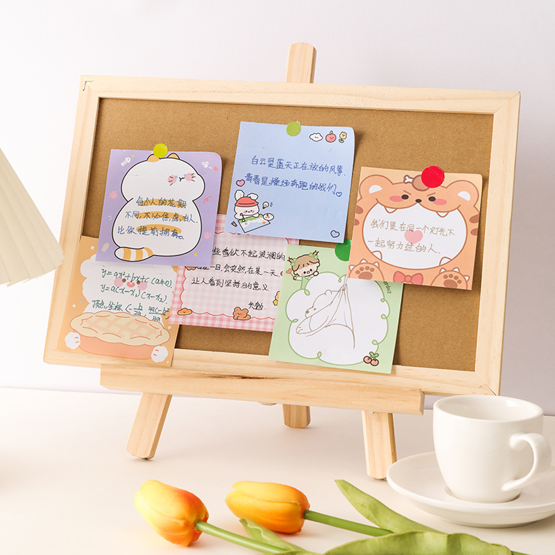 Cute Mini Small Board Clip Sticky Note Set Student Notepad Non-adhesive Small Fresh Notebook Notepad display picture 4