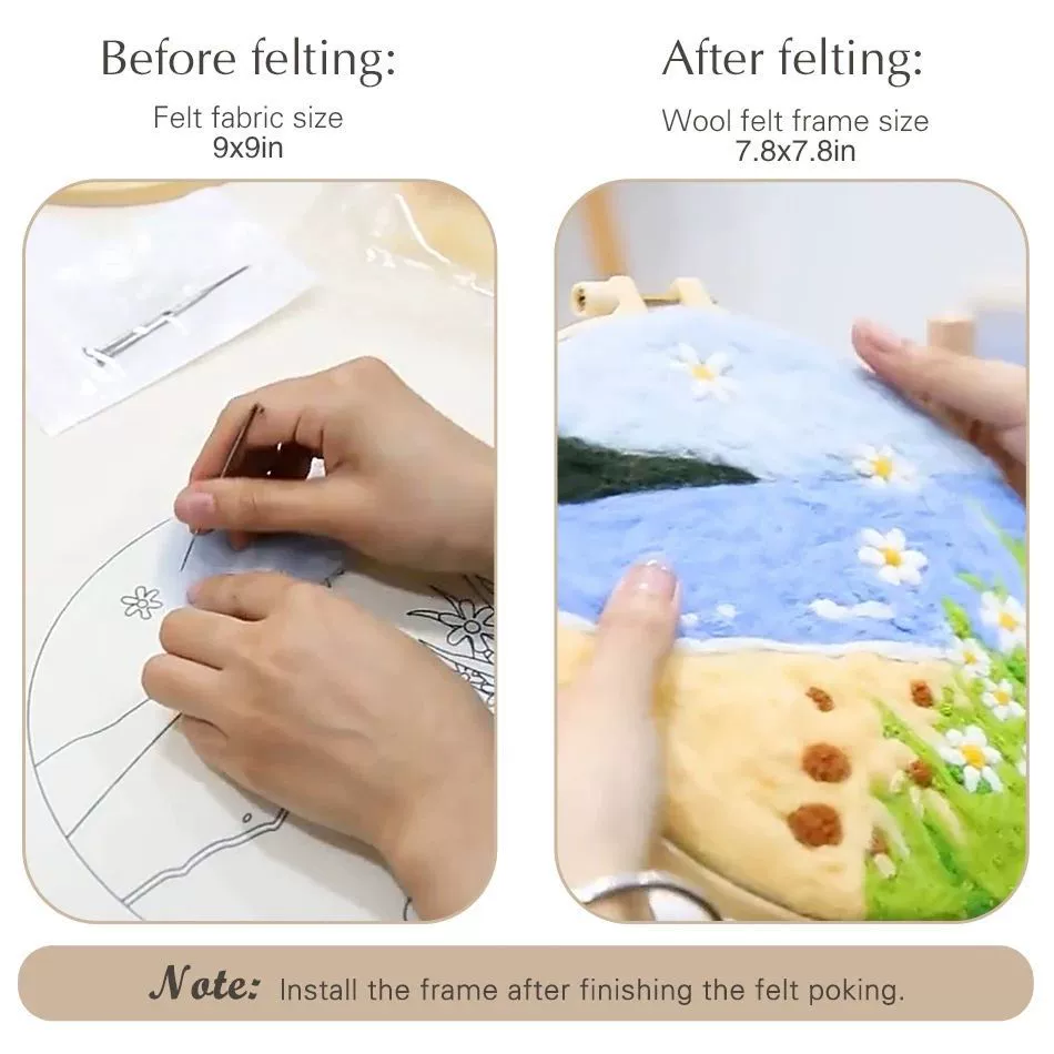 GATYZTORY Пр Point -уровня введение в войлочную живопись с embroidery каркасом, пряжа-игла материалы, подходящие для новичков домашнего обустройства