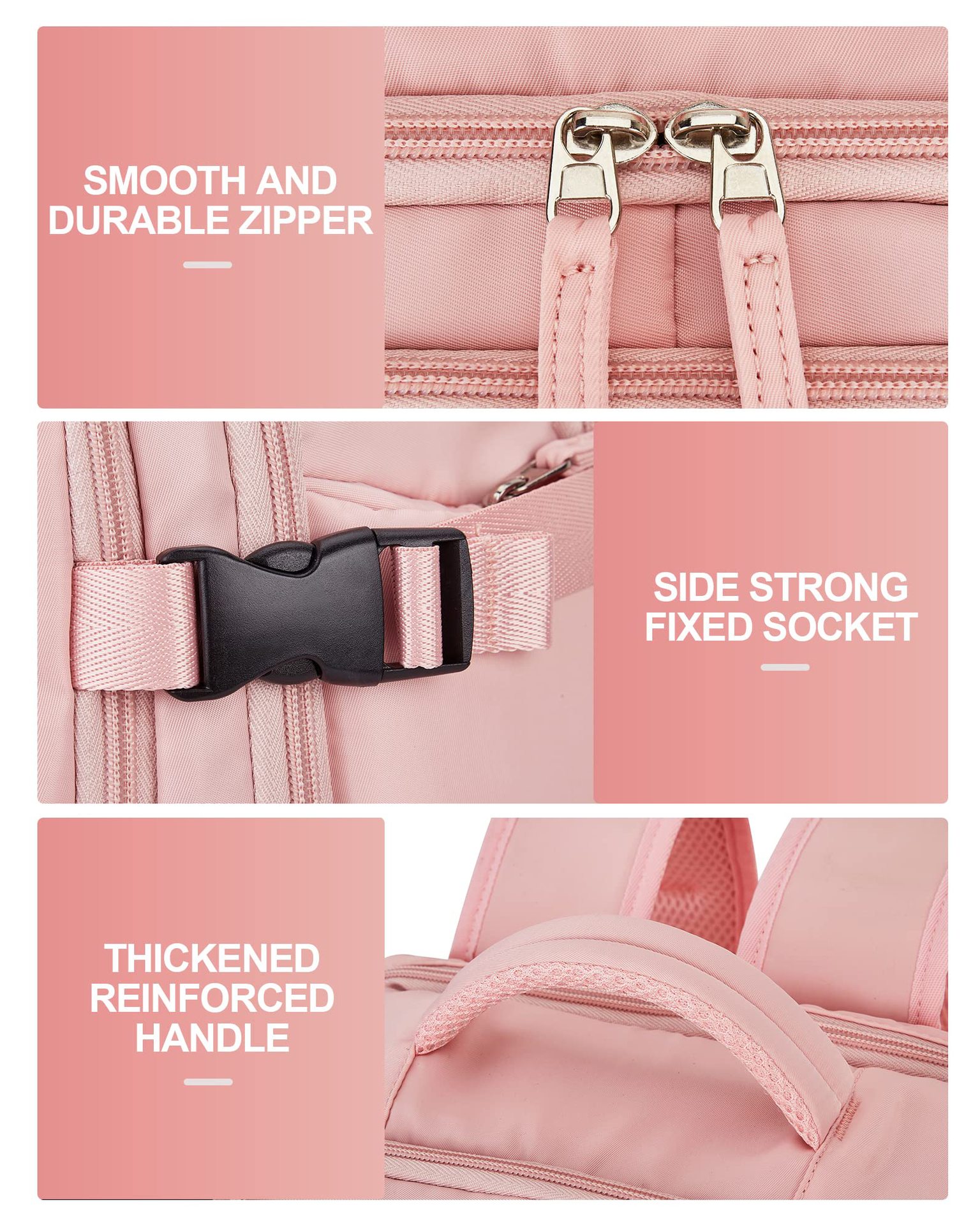 1875g Weight Nylon Lining Material Zipper Closure Type Double Shoulder Straps Strap Type Functional Backpack Bags Type Travel, Daily Occasion Nylon Material Women's Backpack Backpack Solid Color Pattern All Seasons Season Unisex Gender Streetwear Style Square Shape Solid Color Travel Daily Women's Backpack 17