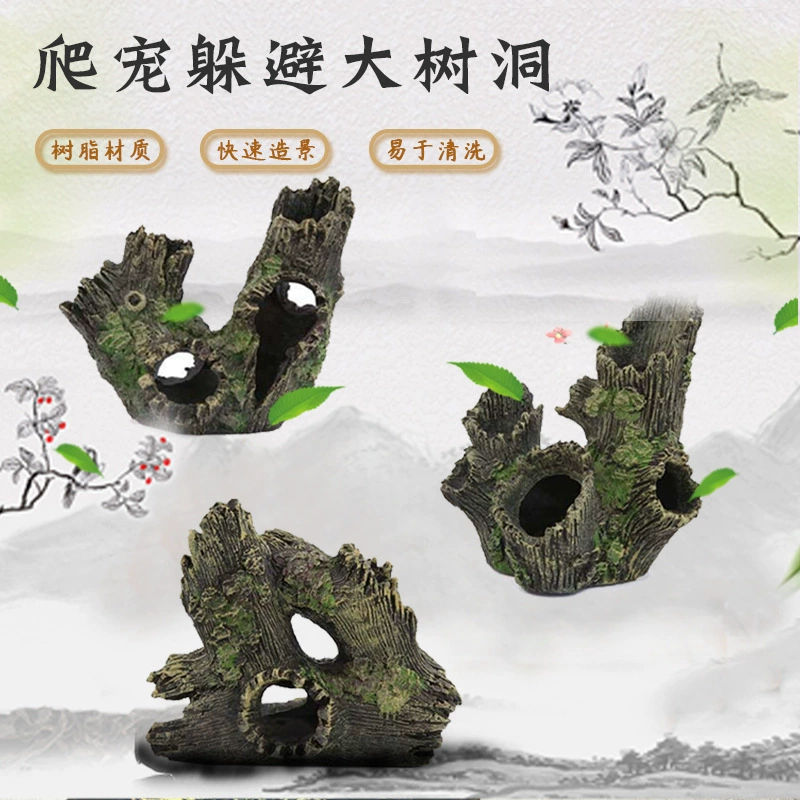 Аквариумная Resin ремесло Crystal Shrimp Dodge House Breeding House Genbolt and Wooden Playing House Hatter Tree Cave