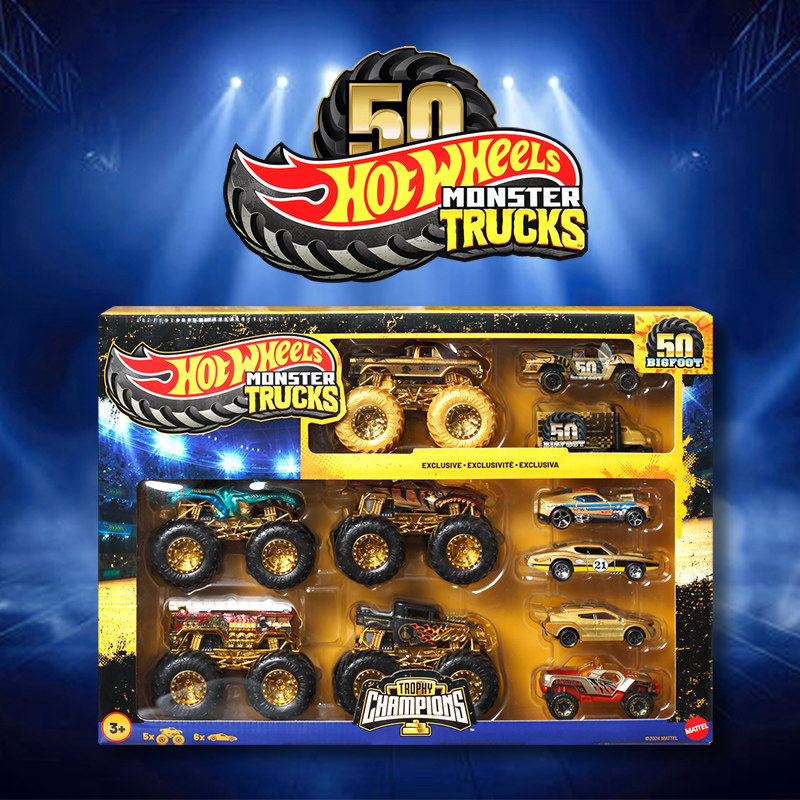 Hotwheels Monster Truck 50Th Anniversary Commemorative Set Toy Car Model Tiger Shark Car