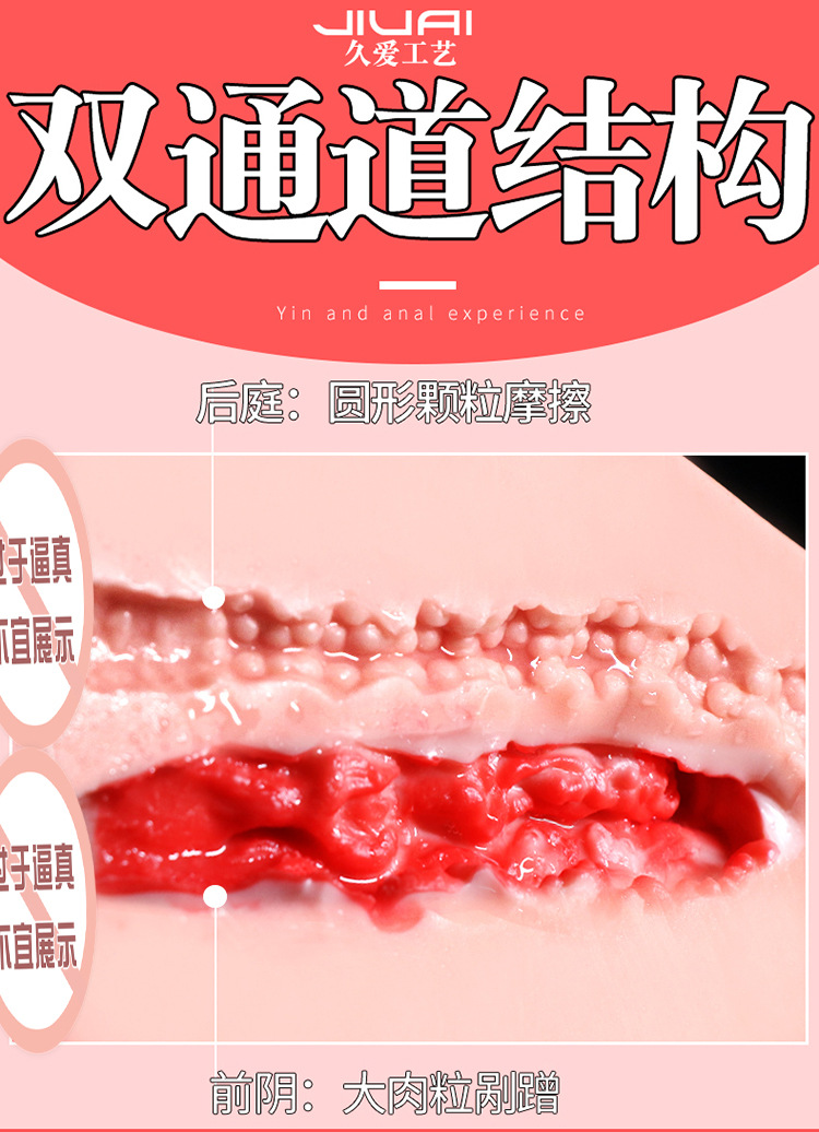Jiuai Male Masturbation Device TPE Inverted Mold Manual Control Flesh Color — detail image 9