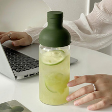 玻璃咖啡冷萃壶大容量冷泡瓶茶水分离果茶瓶果汁杯冷泡瓶便携水杯