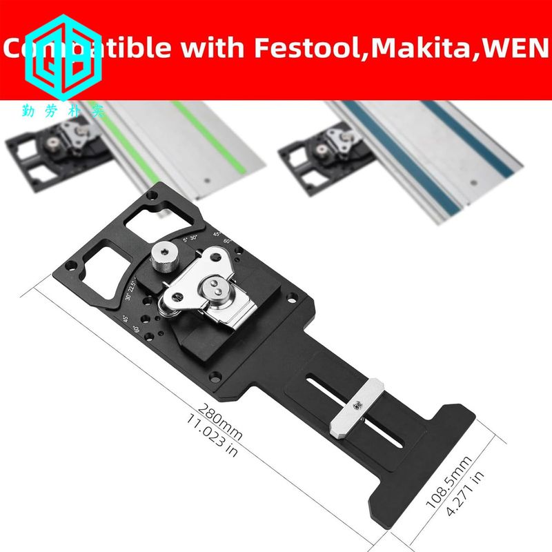 木工可调角度轨道锯方形90度导轨方形导轨与Festool和Makita兼容|undefined