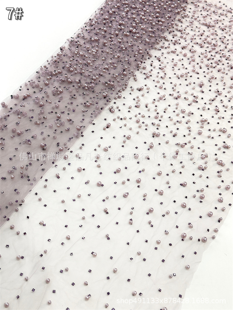 Gradiente unilateral broca caliente para aumentar la tela de malla de bola de burbuja alta moda vestido de moda tela de vestido de moda LACE image 13