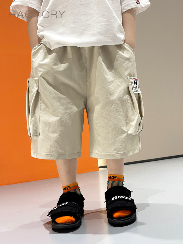 男の子カーゴショーツ 2025年夏新作 子供用 おしゃれ ゆったりパンツ 男の子 ハンサム 薄手 5点パンツ|undefined