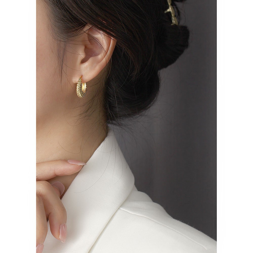 Electroplating Gold Plating Process 925 Sterling Silver Ear Needle Material Fashion Irregular Sterling Silver Earrings Plating 925 Silver Earrings