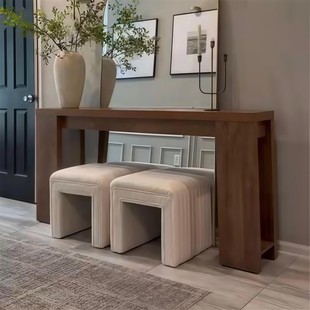 Solid Wood Narrow Entryway Cabinet for Home Use, Designer Retro Entryway Table, Japanese Wabi-Sabi Cabinet