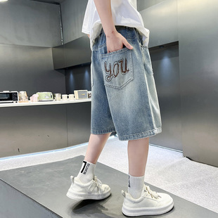 Children's Clothing Boys Summer Thin Pants 2025 New Medium and Large Kidsren's Summer Thin Denim Shorts Summer Medium Pants