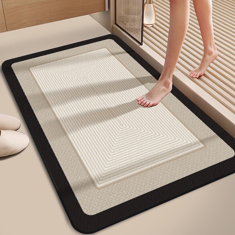 ラベルを貼り付けることができ、モダンでシンプルでハイエンドの珪藻泥フロアマット、家庭用玄関の汚れ防止滑り止めドアマット、浴室の吸収性マット|undefined