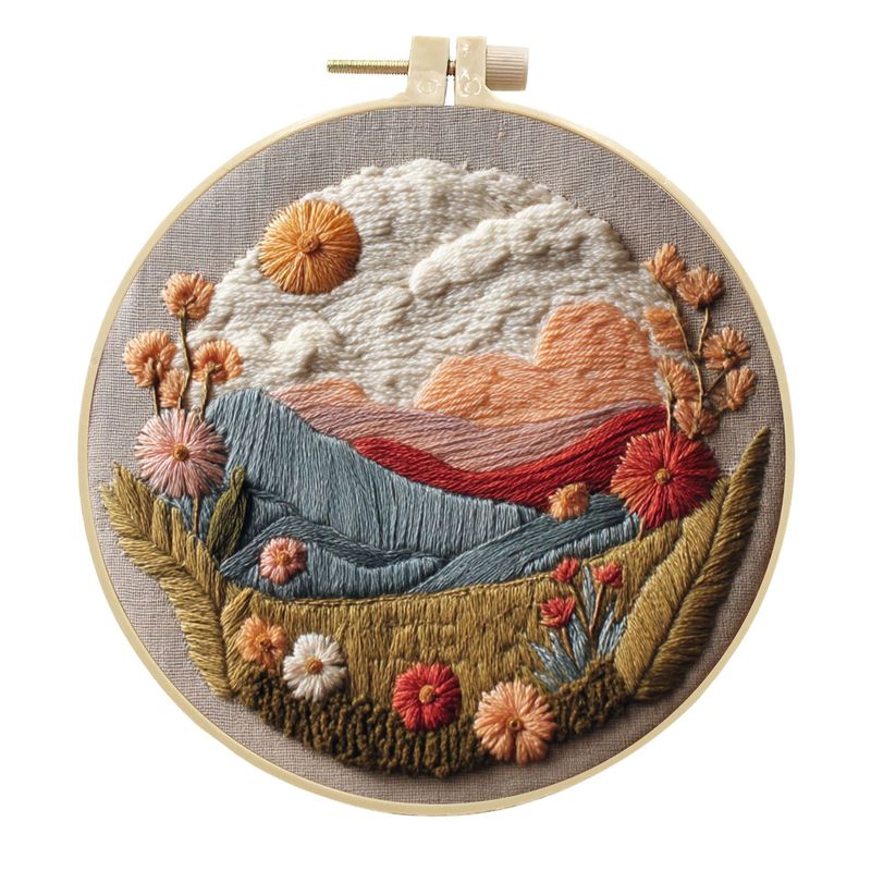 オリジナル-越境新商品 刺繍DIY 風景 手芸布素材キット クリエイティブ手芸針仕事 英語|undefined