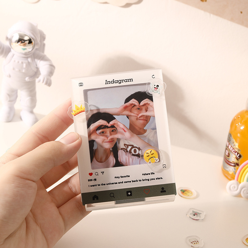 INS Creative 3-inch star-chasing small card display stand-up high-looking acrylic photo frame diy Polaroid photo ornaments INS Creative 3-inch star-chasing small card display stand-up high-looking acrylic photo frame diy Polaroid photo ornaments