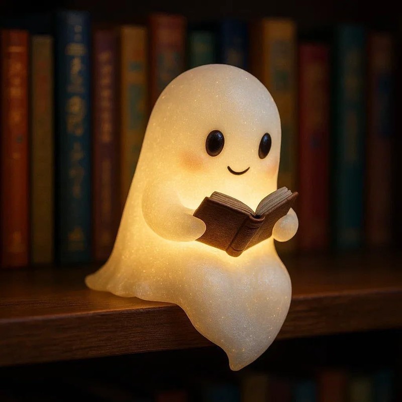 跨境新品Ghost Reading Book Lamp可爱幽灵阅读灯万圣节幽灵夜灯|undefined
