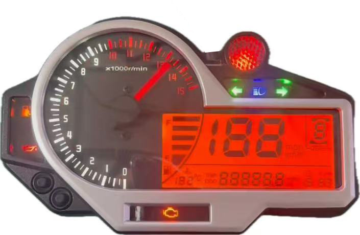 Motorcycle Lcd Instrument Speedometer Tachometer N1-6 Gear Water Temperature Fuel Gauge Accessories Single Instrument Panel Odometer